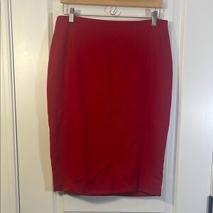 Red midi pencil skirt Talbots size 6